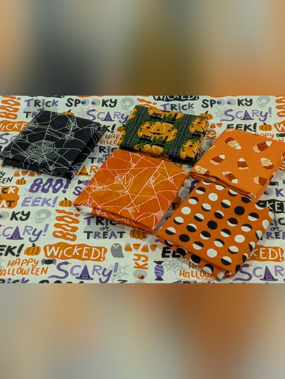 Halloween Fabrics for Quilting and More: 6 Coordinating Designs